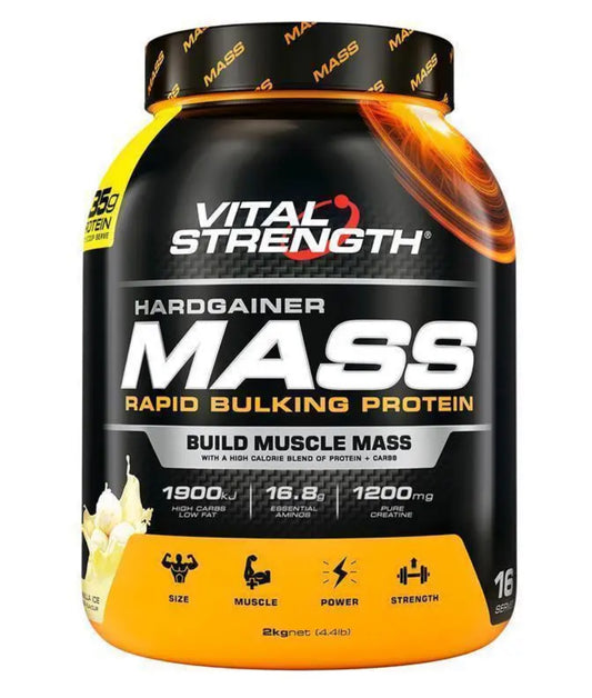 Vital Strength Hardgainer Mass Rapid Building Protein Vanilla Ice Cream 2kg