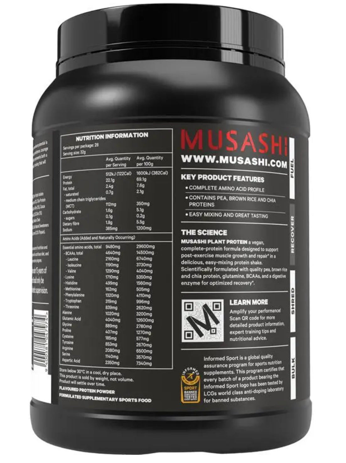Musashi Plant Protein Vanilla 900g