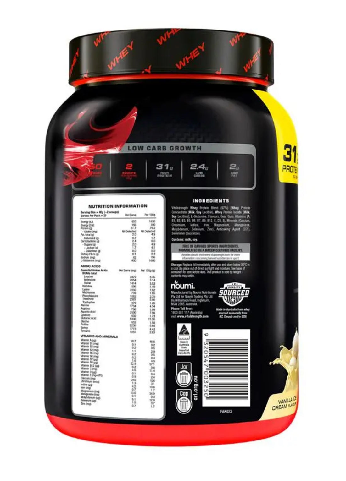 Vital Strength Launch Whey Protein Vanilla 1kg