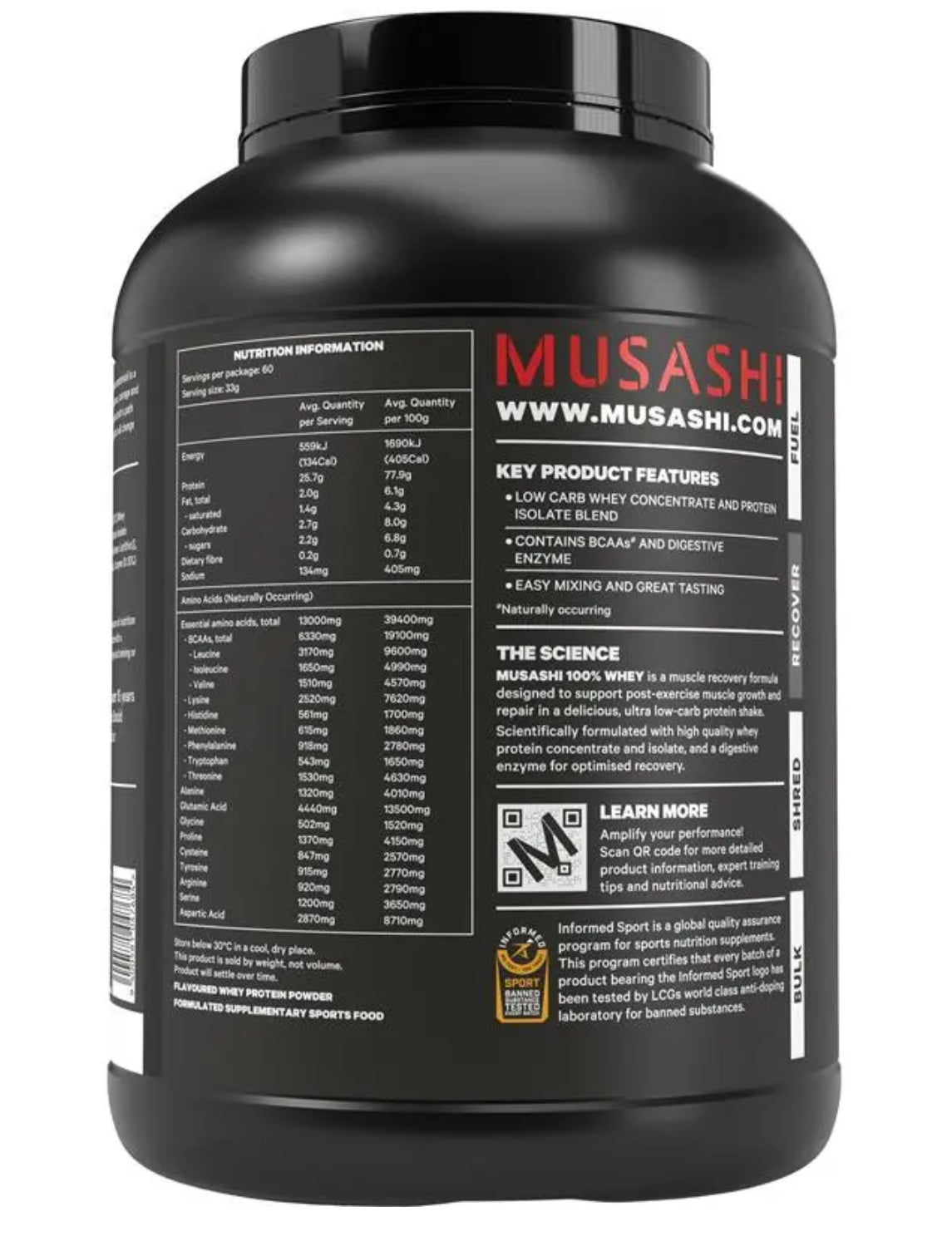 Musashi 100% Whey vanilla 2KG