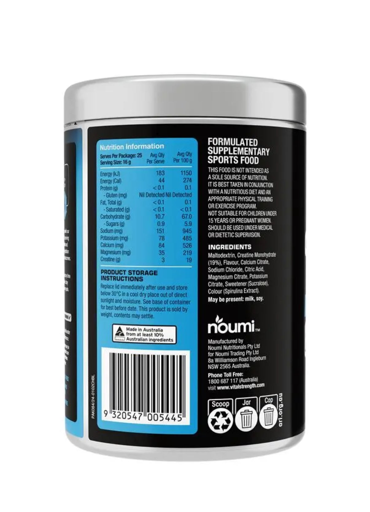 VitalStrength Creatine + Hydration Blueberry Lemonade 400g