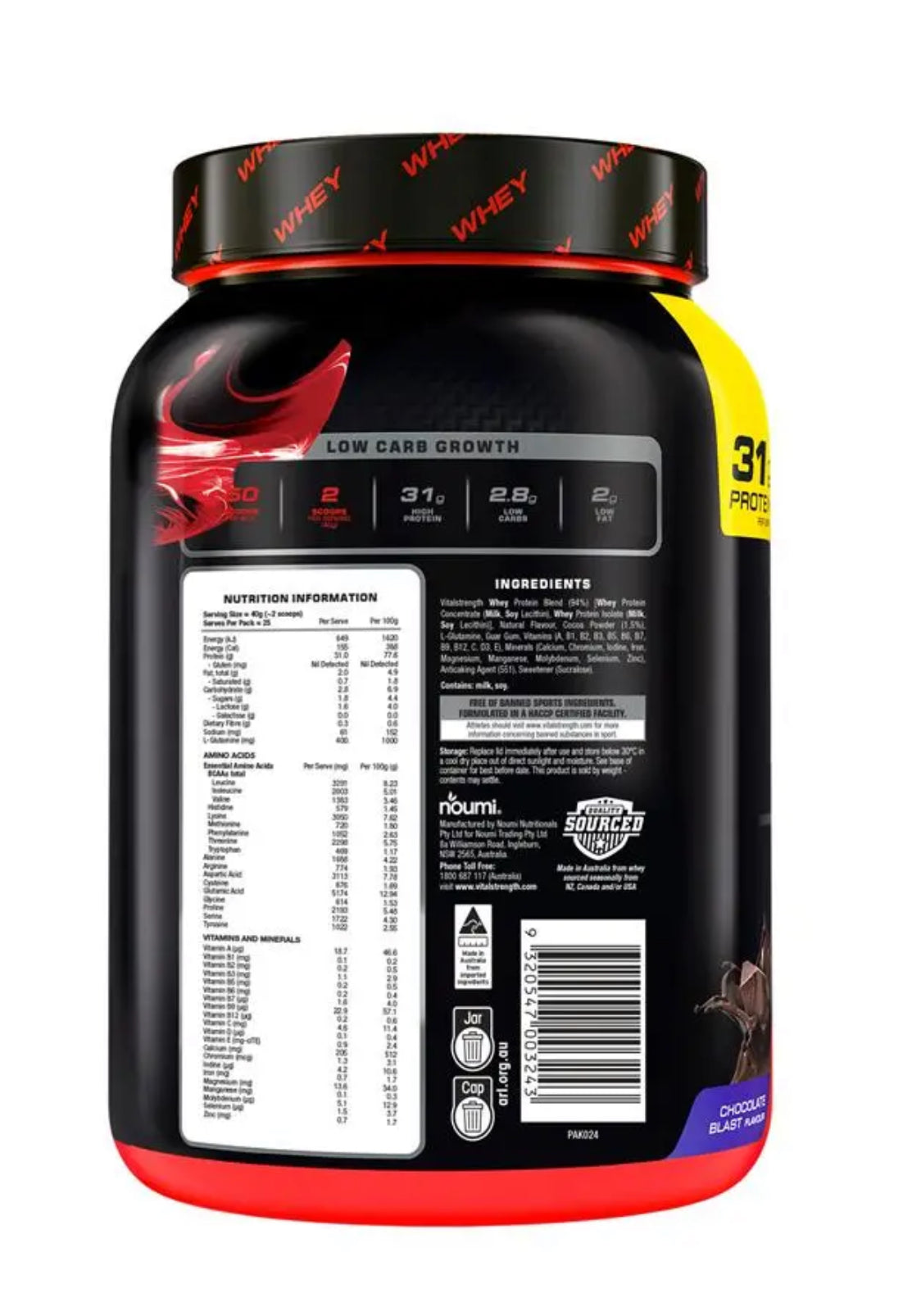 Vital strenght launch Whey Protein Chocolate 1KG
