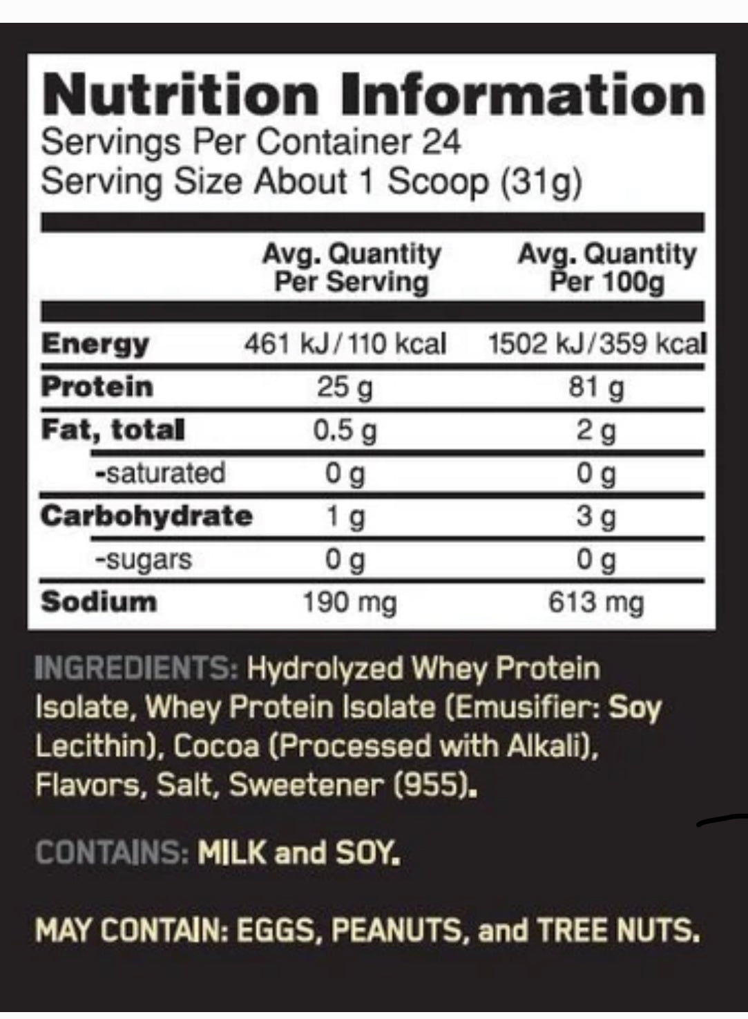 Gold Standard 100% Isolate Vanilla 3LB