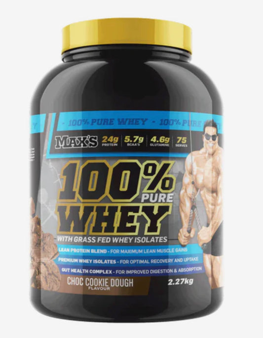 100% Whey Max’s Choc Cookie Dough 2.27kg