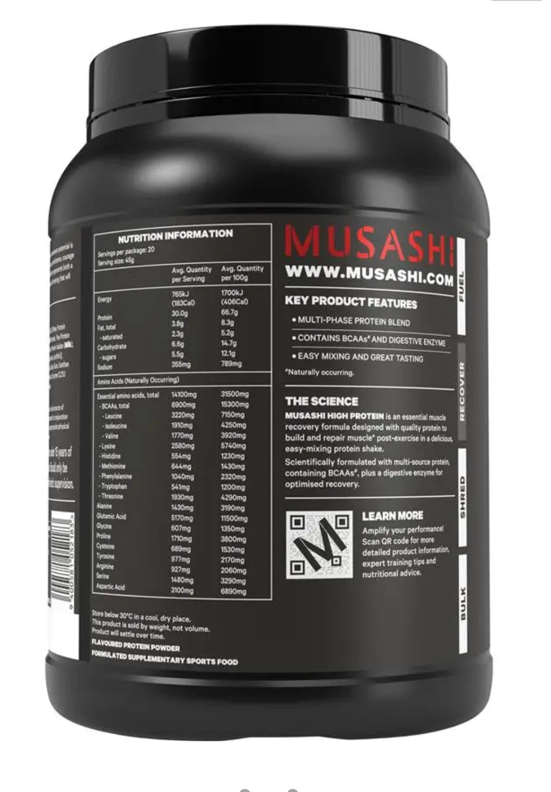 Musashi High Protein Salted Caramel 900g
