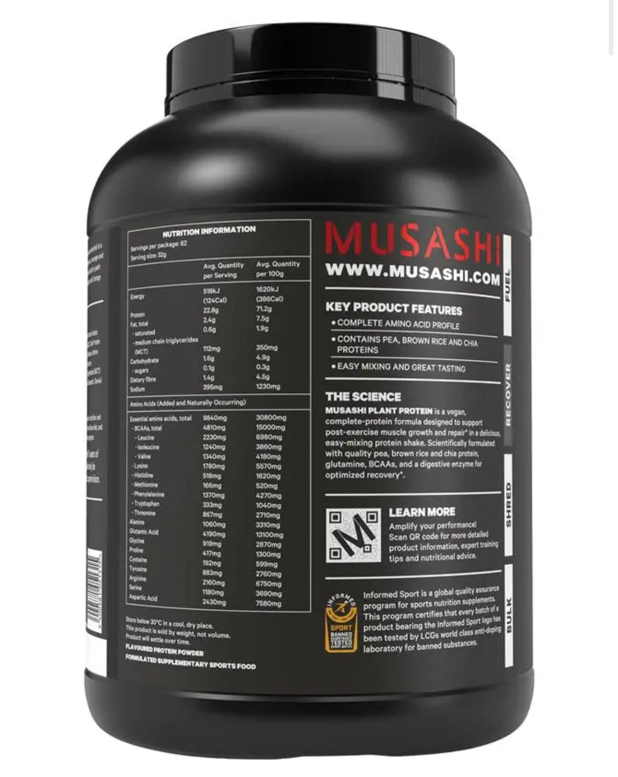 Musashi Plant Protein Vanilla 2Kg