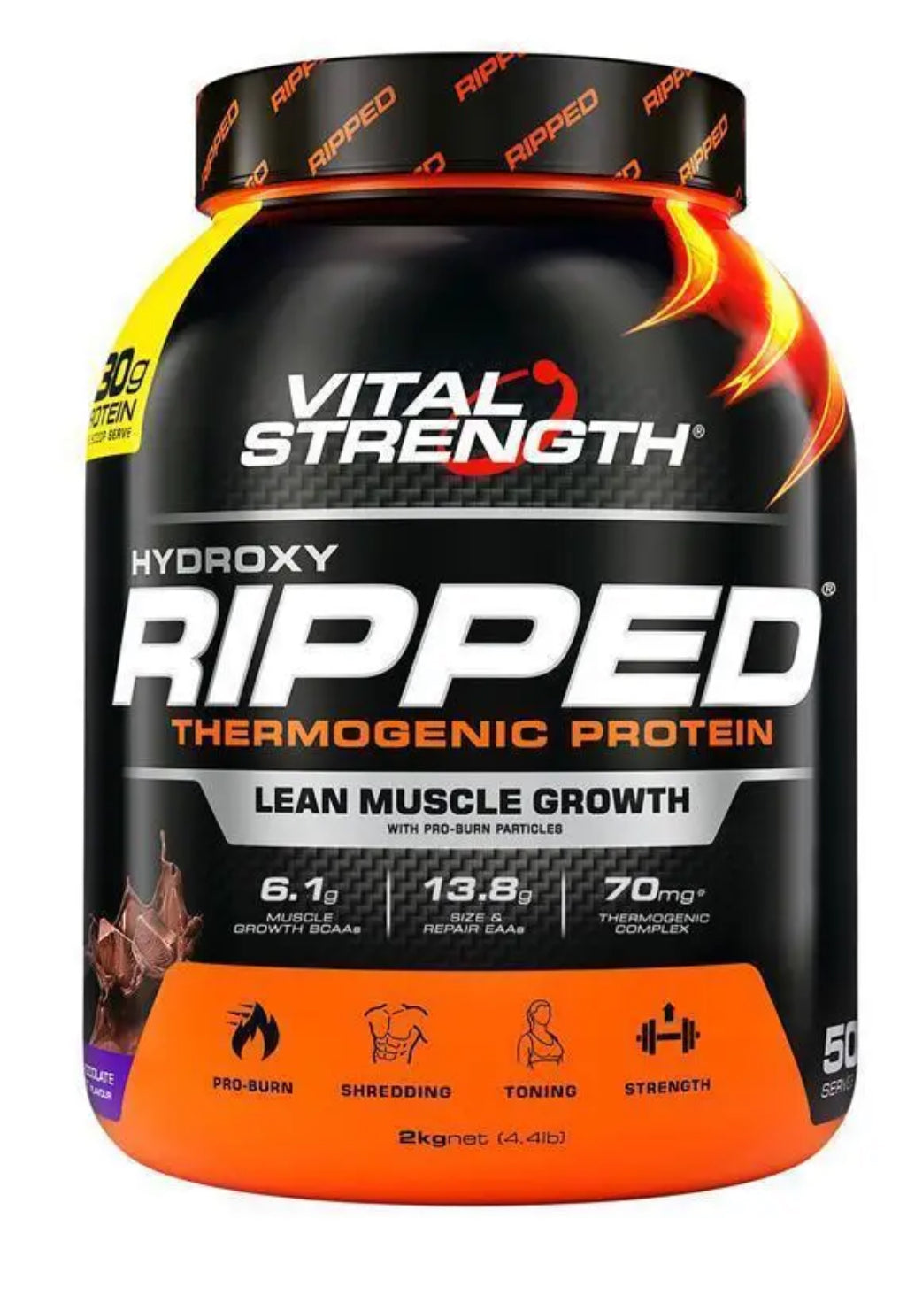 Vital Strength Hydroxy Ripped Thermogenic Protein Powder Chocolate 2kg