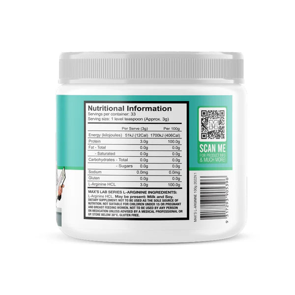 Max’s L-Arginine 100gm