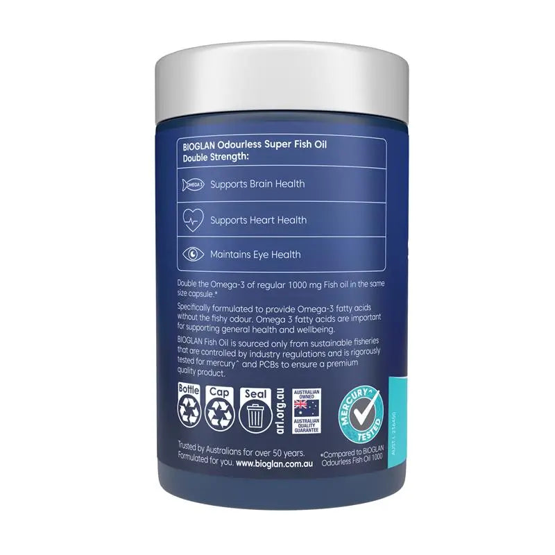 Bioglan Odourless Super Fish Oil Double Strength 200 Capsules