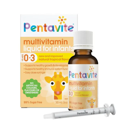 Pentavite Multivitamin Liquid For Infants 30ml Tropical Flavour NEW