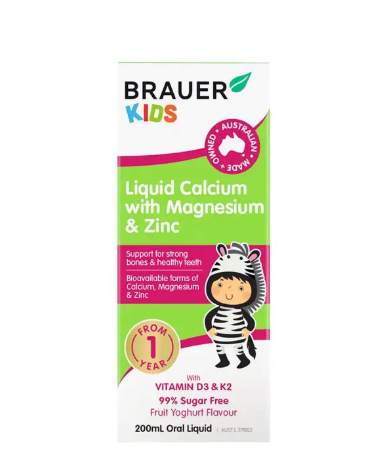 Brauer Kids Liquid Calcium with Magnesium & Zinc 200ml