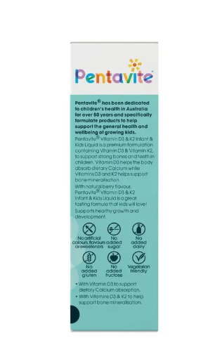 Pentavite Vitamin D3 & K2 Kids Liquid 30ml
