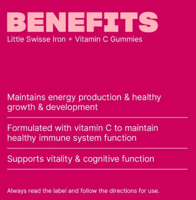 Little Swisse Iron + Vit C Gummies 40 Pack