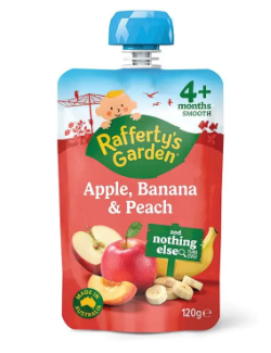 Raffertys Garden 4+ Months Apple Banana & Peach 120g