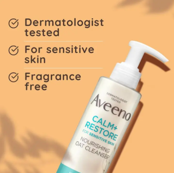 Aveeno Face Calm and Restore Nourishing Oat Cleanser 200ml