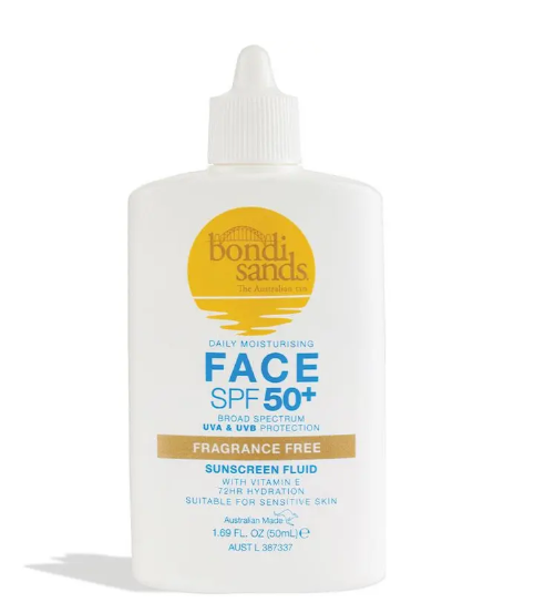 Bondi Sands SPF 50+ Daily Moisturising Fragrance Free Face Fluid 50ml