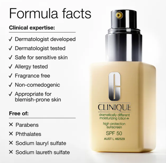 Clinique Dramatically Different Moisturizing Lotion+ High Protection Sunscreen SPF 50 75ml