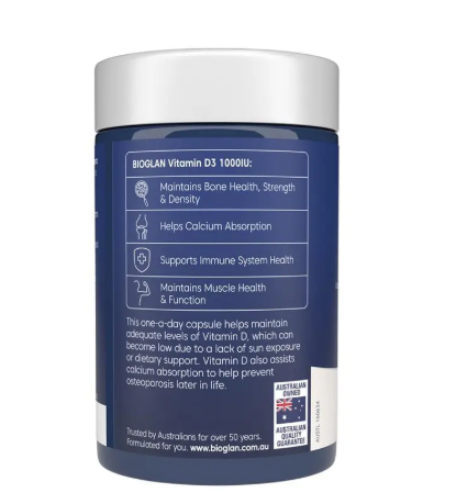 Bioglan Vitamin D3 1000IU 250 Capsules