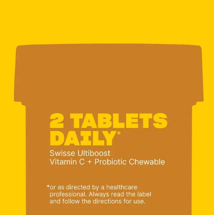 Swisse Vitamin C + Probiotic Chewable 60 Chewable Tablets