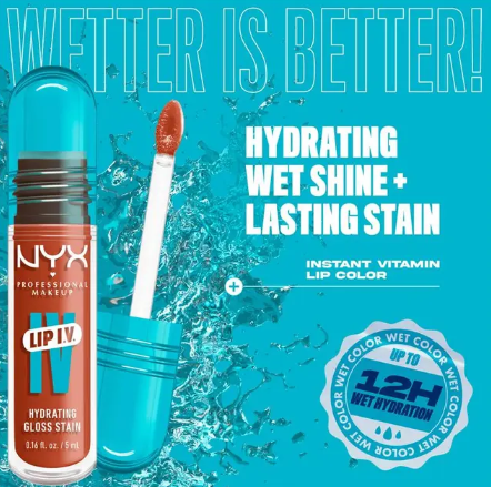 NYX Lip IV Hydrating Gloss Stain Caramel Drip