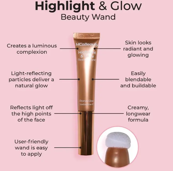 MCoBeauty Highlight & Glow Beauty Wand Bronze Glow New