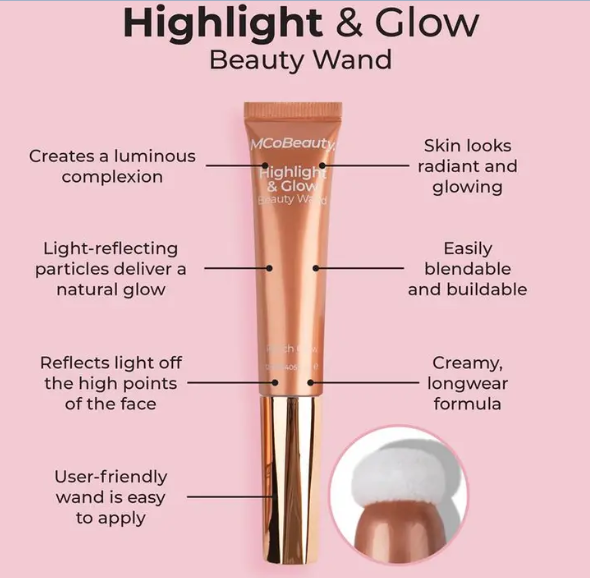 MCoBeauty Highlight & Glow Beauty Wand Peach Glow New