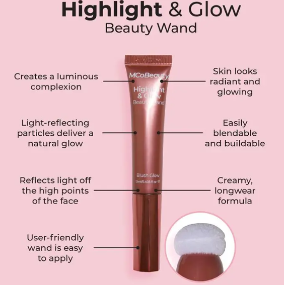 MCoBeauty Highlight & Glow Beauty Wand Blush Glow New