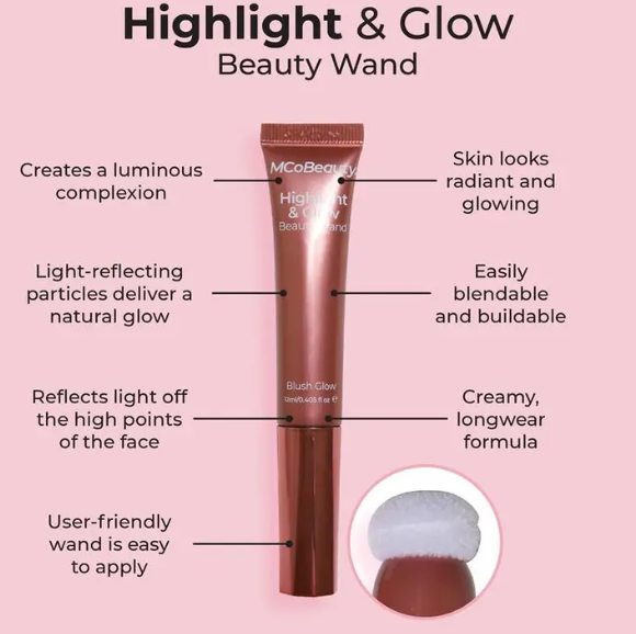 MCoBeauty Highlight & Glow Beauty Wand Blush Glow New