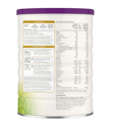 A2 Gentle Gold Premium Toddler Milk Drink Stage 3 From 1 Years To 3 Years 800g