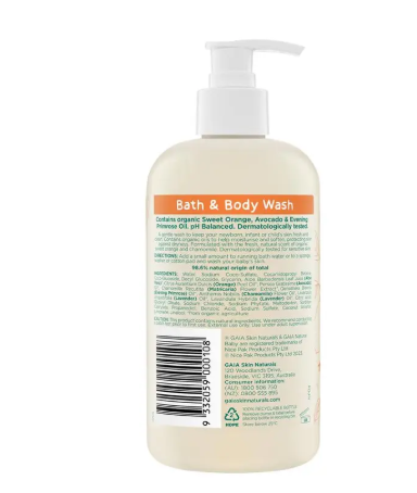 Gaia Natural Baby Bath & Body Wash 500ml Pump