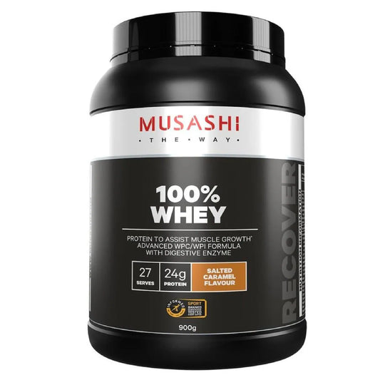 Musashi 100% Whey salted caramel 900G