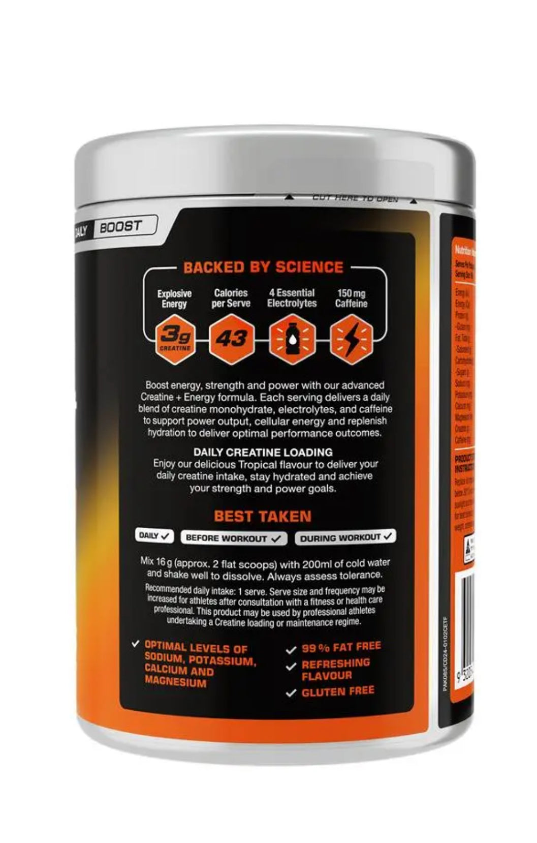 VitalStrength Creatine + Energy Tropical 400g