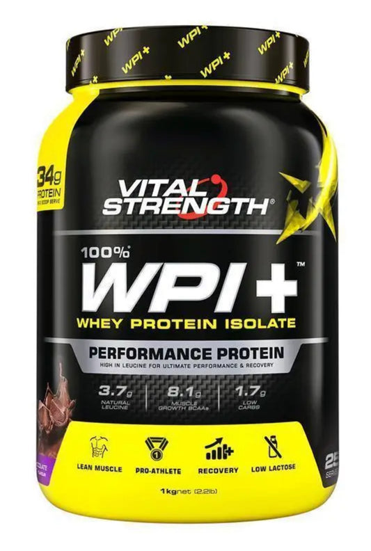 Vital Strength WPI Plus 100 Whey Protein Isolate Chocolate 1Kg
