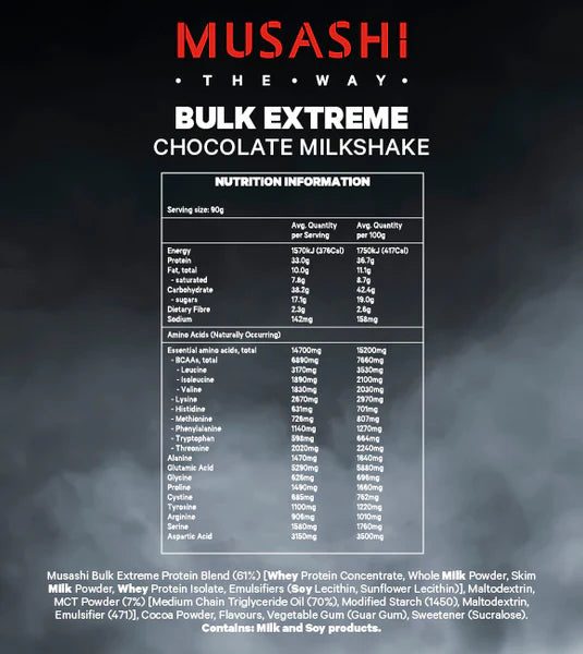 Bulk Extreme By Musashi Vanilla Milkshake 2Kg