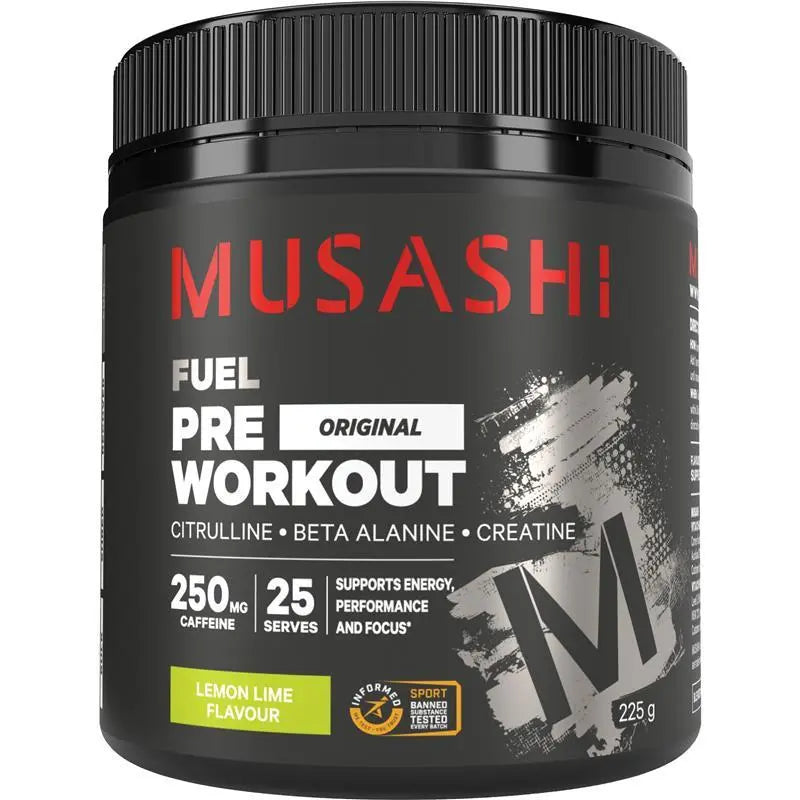Musashi Pre Workout Shred Lemon Lime 225g
