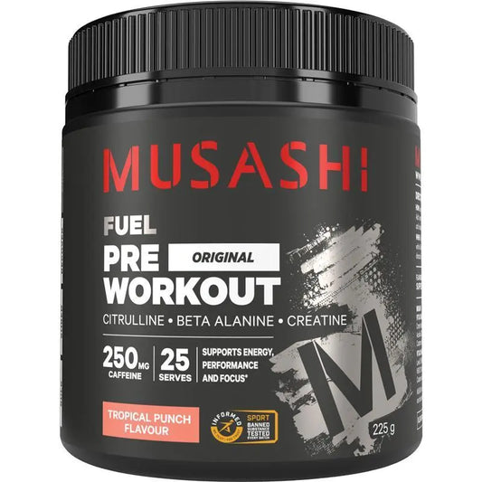Musashi Pre Workout Shred Tropical Punch 225g