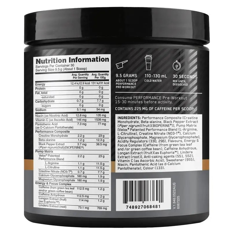 Optimum Nutrition Performance Preworkout Kiwi Strawberry 285g
