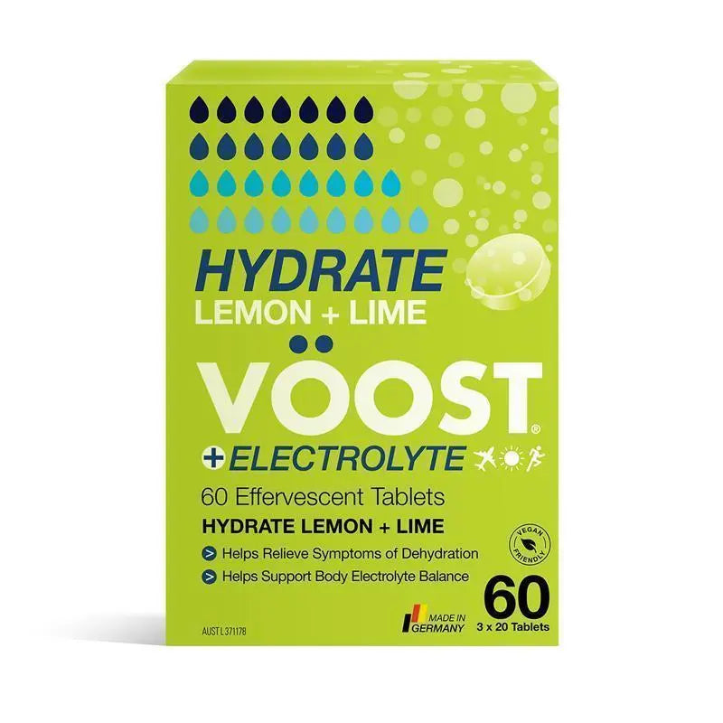 Voost Hydrate Lemon + Lime Effervescent Tablets 60 Pack
