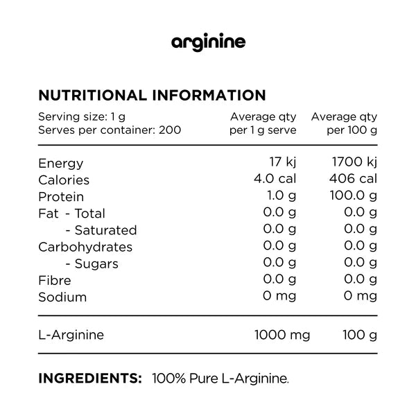 Switch Nutrition Arginine 200gm