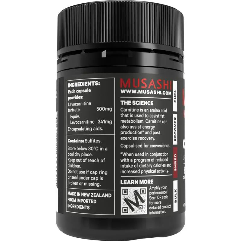 Musashi Carnitine 500mg 60 Capsules