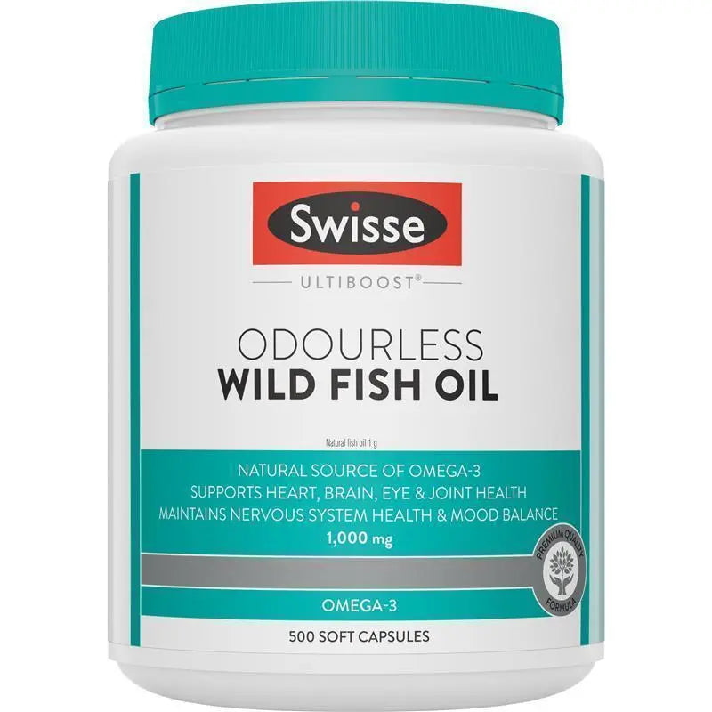Swisse Ultiboost Odourless High Strength Wild Fish Oil 1500mg 500 Capsules