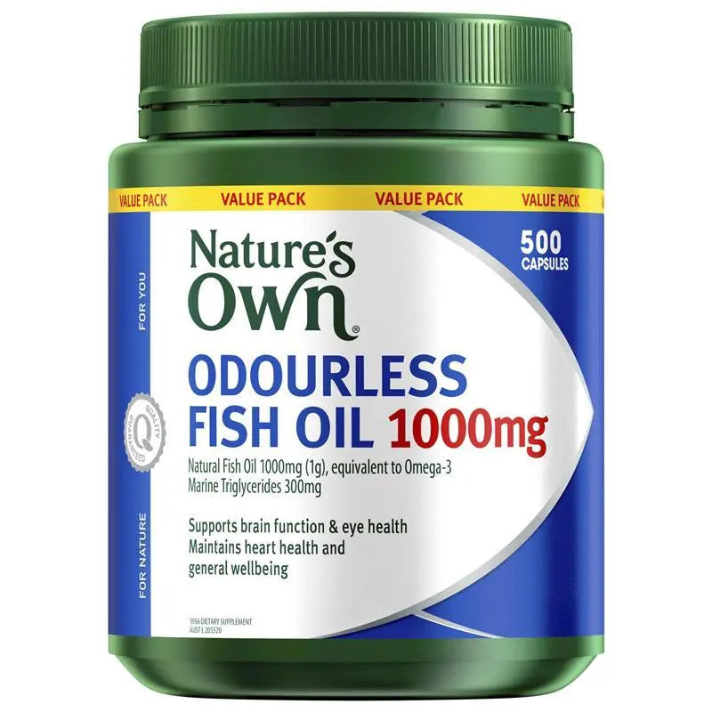 Nature's Own Odourless Fish Oil 1000mg 500 Capsules