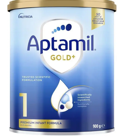 Aptamil Gold+ 1 Baby Infant Formula From Birth to 6 Months 900g