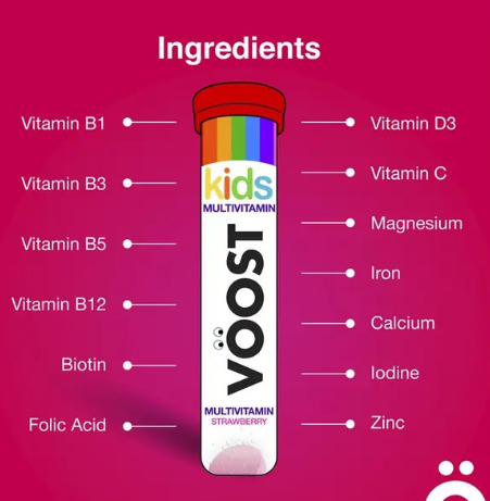 Voost Kids Multivitamin Effervescent Tablets 20 Pack