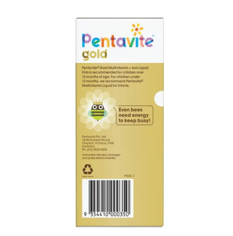 Pentavite Gold Multivitamin + Iron Liquid For Kids 200ml
