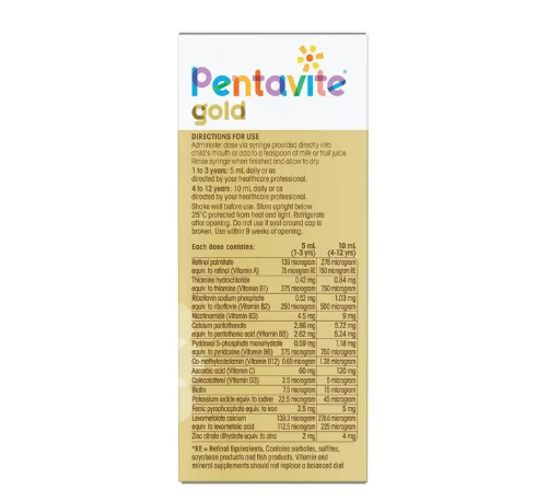Pentavite Gold Multivitamin + Iron Liquid For Kids 200ml
