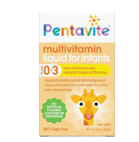 Pentavite Multivitamin Liquid For Infants 30ml Tropical Flavour NEW