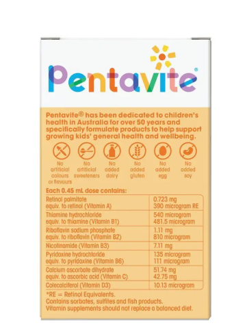 Pentavite Multivitamin Liquid For Infants 30ml Tropical Flavour NEW