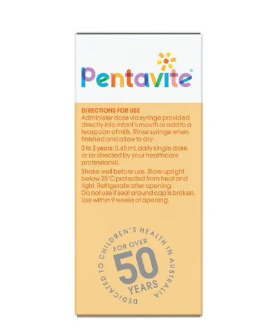Pentavite Multivitamin Liquid For Infants 30ml Tropical Flavour NEW