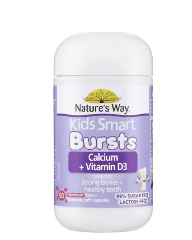 Nature's Way Kids Smart Calcium + Vitamin D 50 Chewable Capsules